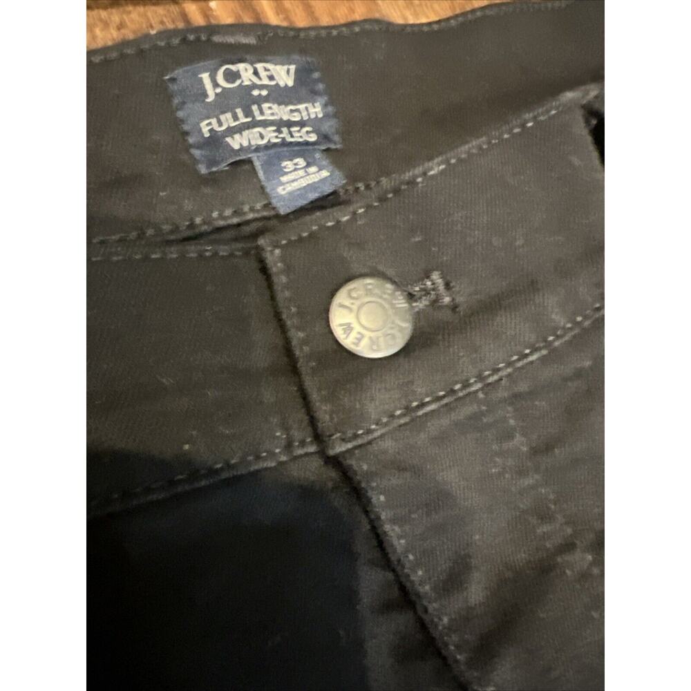 EUC‎ J Crew Womens Wide Leg Full Length Jeans Stretch Size 33 Black 34x28 - Picture 9 of 10